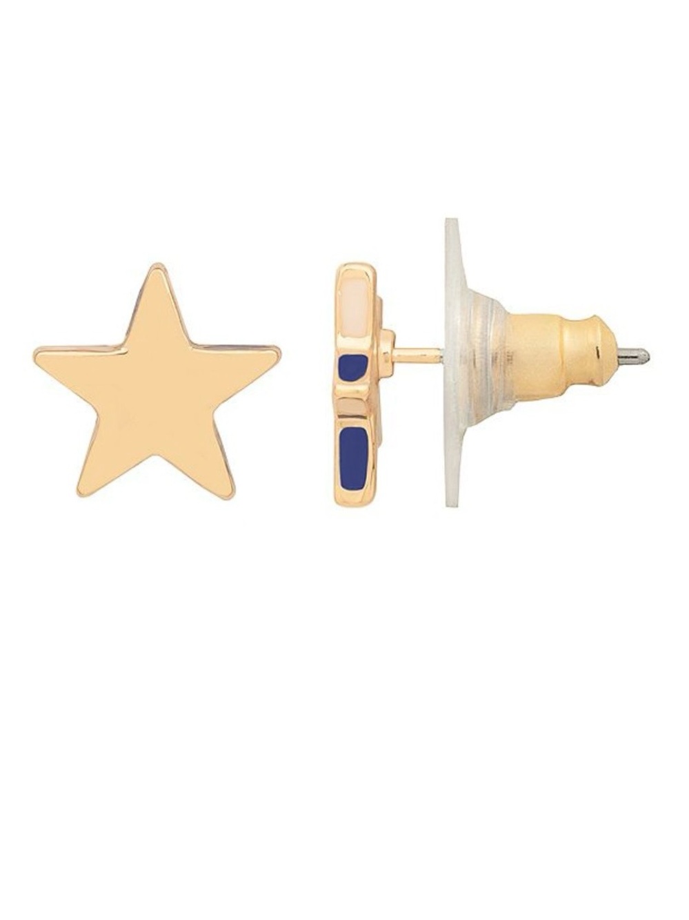 LC Lauren Conrad Star Button Earrings with Bold Contrast Border (NWT)